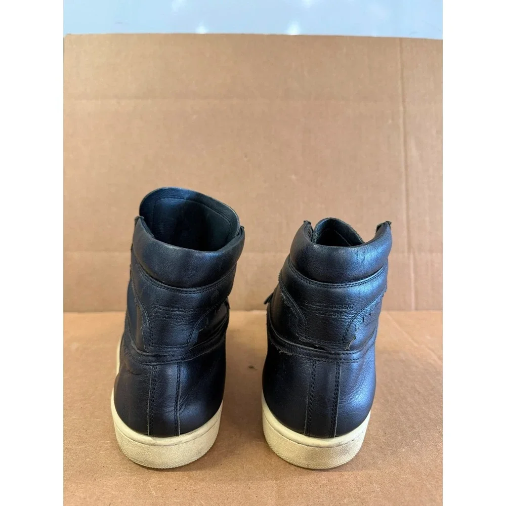 Saint Laurent Hedi Slimane SL-18 High-Top Leather Sneakers Black Mens Size 39 EU